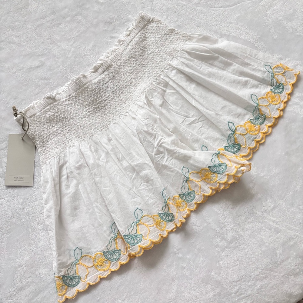 JOIE Smocked Lemon Embroidered Lounge Beach Shorts--NWT--M - Picture 1 of 12